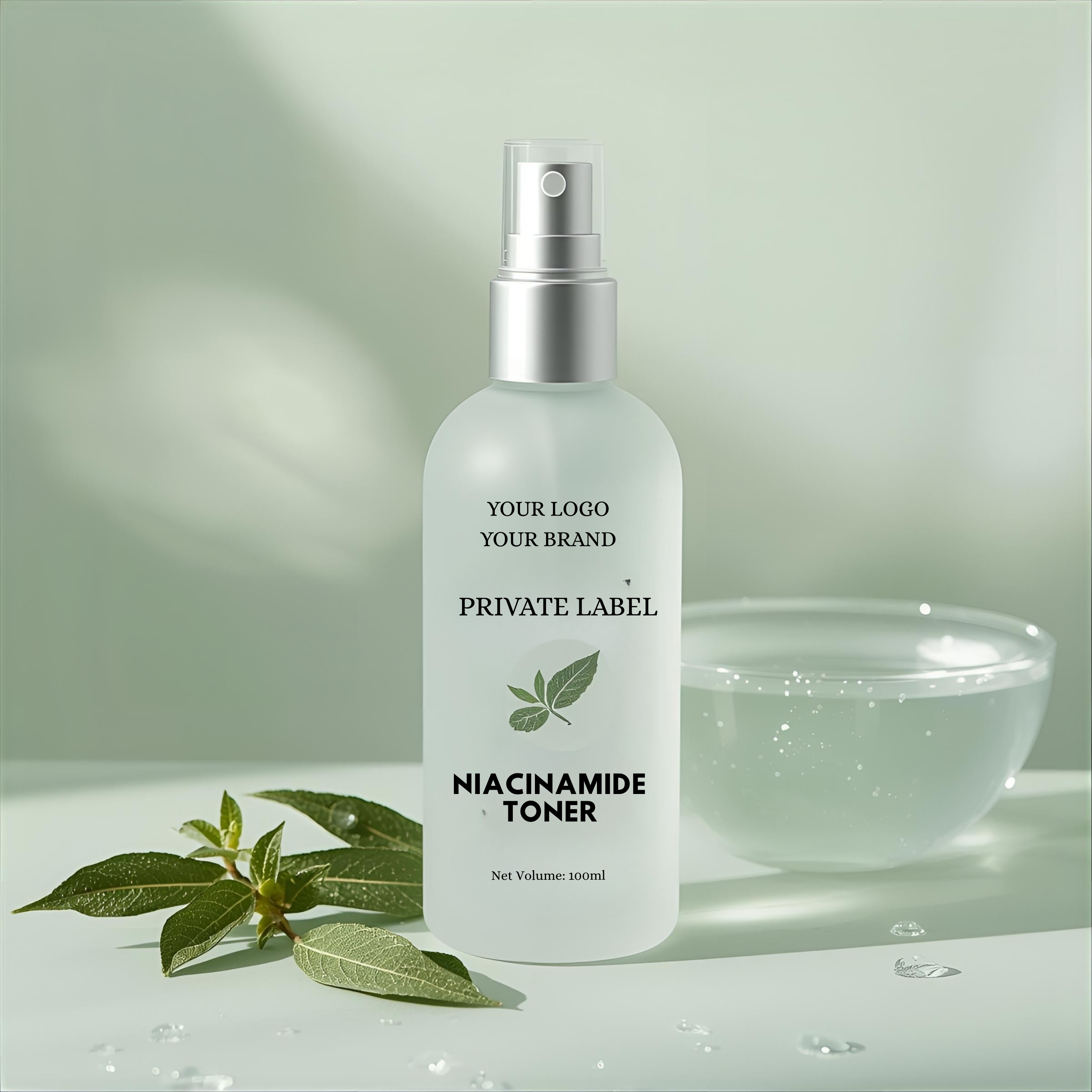 private label niacinamide toner, organic face toner manufacturer, skincare manufacturer